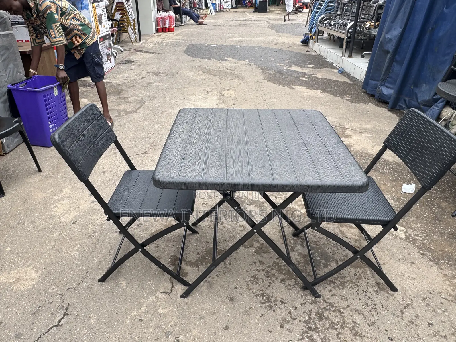 Set of Plastic Table and 2 Chairs