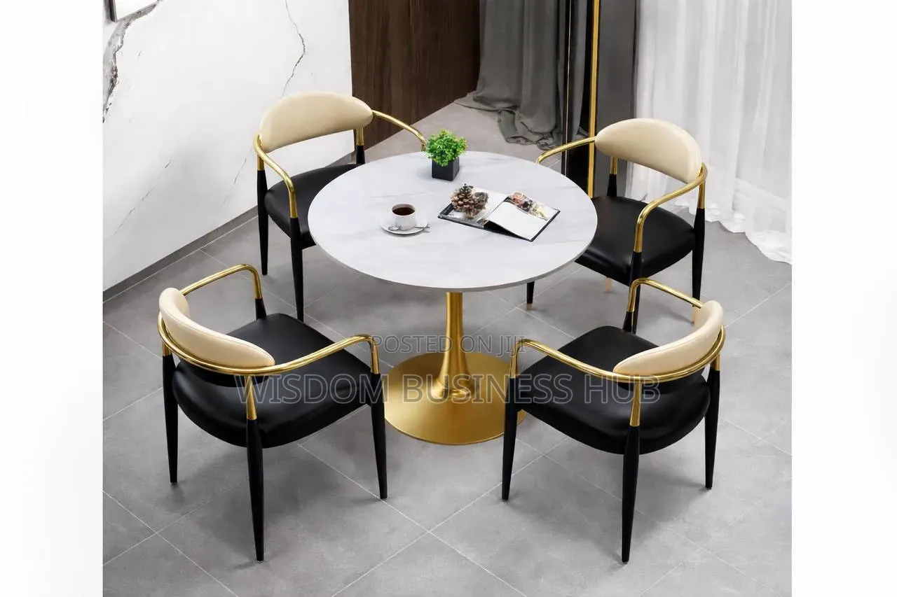 4-Seater Modern Glam Round Cafe Set