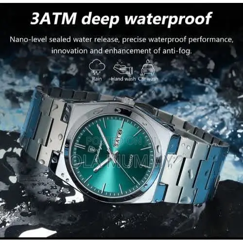 Poedagar Men's Wristwatch Silver Green Face