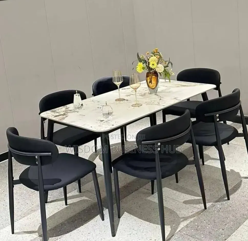 Light Mable Top Dining Set
