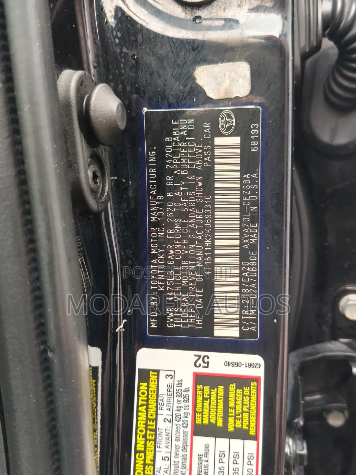 Toyota Camry SE FWD (2.5L 4cyl 8AM) 2018 Black