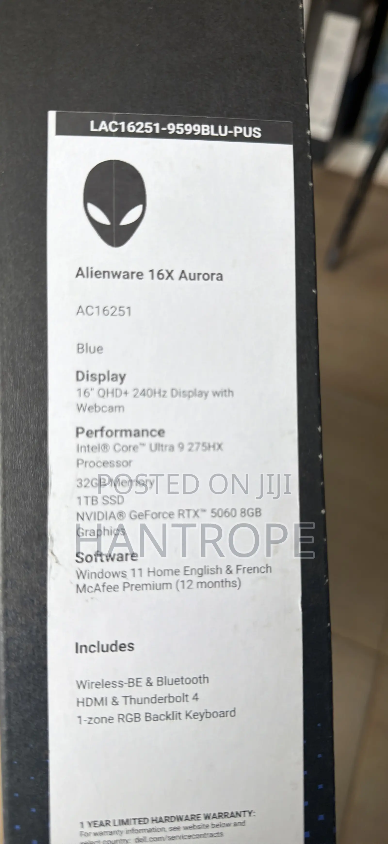 New Laptop Alienware 16x Aurora 32GB Intel Core Ultra 9 SSD 1T