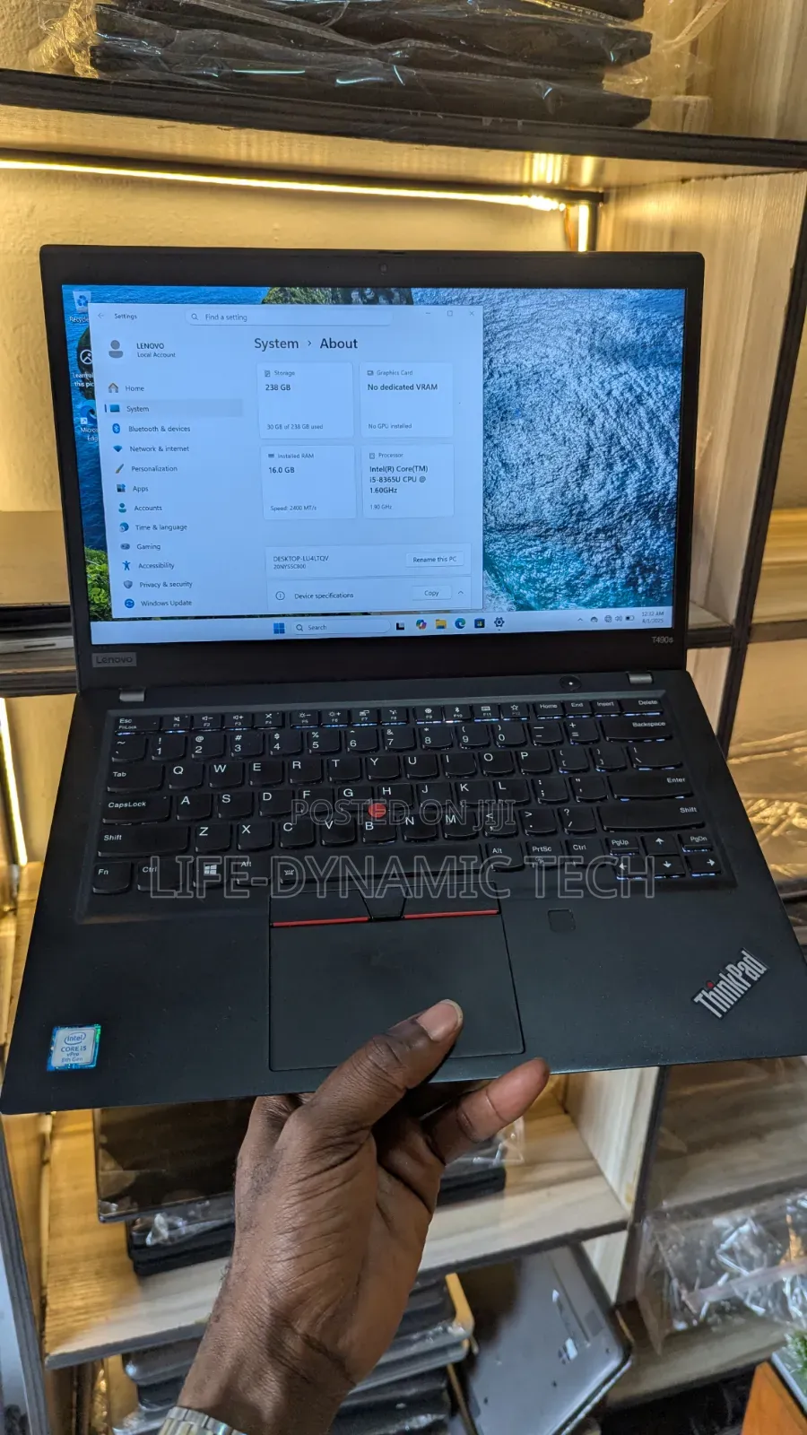 Laptop Lenovo ThinkPad T490s 16GB Intel Core i5 SSD 256GB