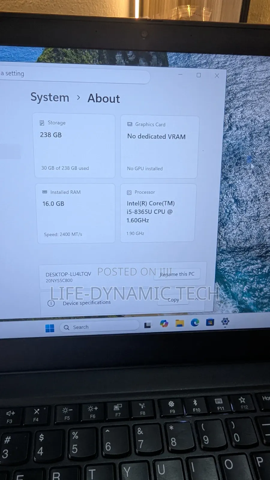 Laptop Lenovo ThinkPad T490s 16GB Intel Core i5 SSD 256GB