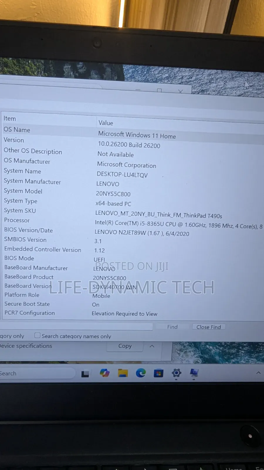 Laptop Lenovo ThinkPad T490s 16GB Intel Core i5 SSD 256GB