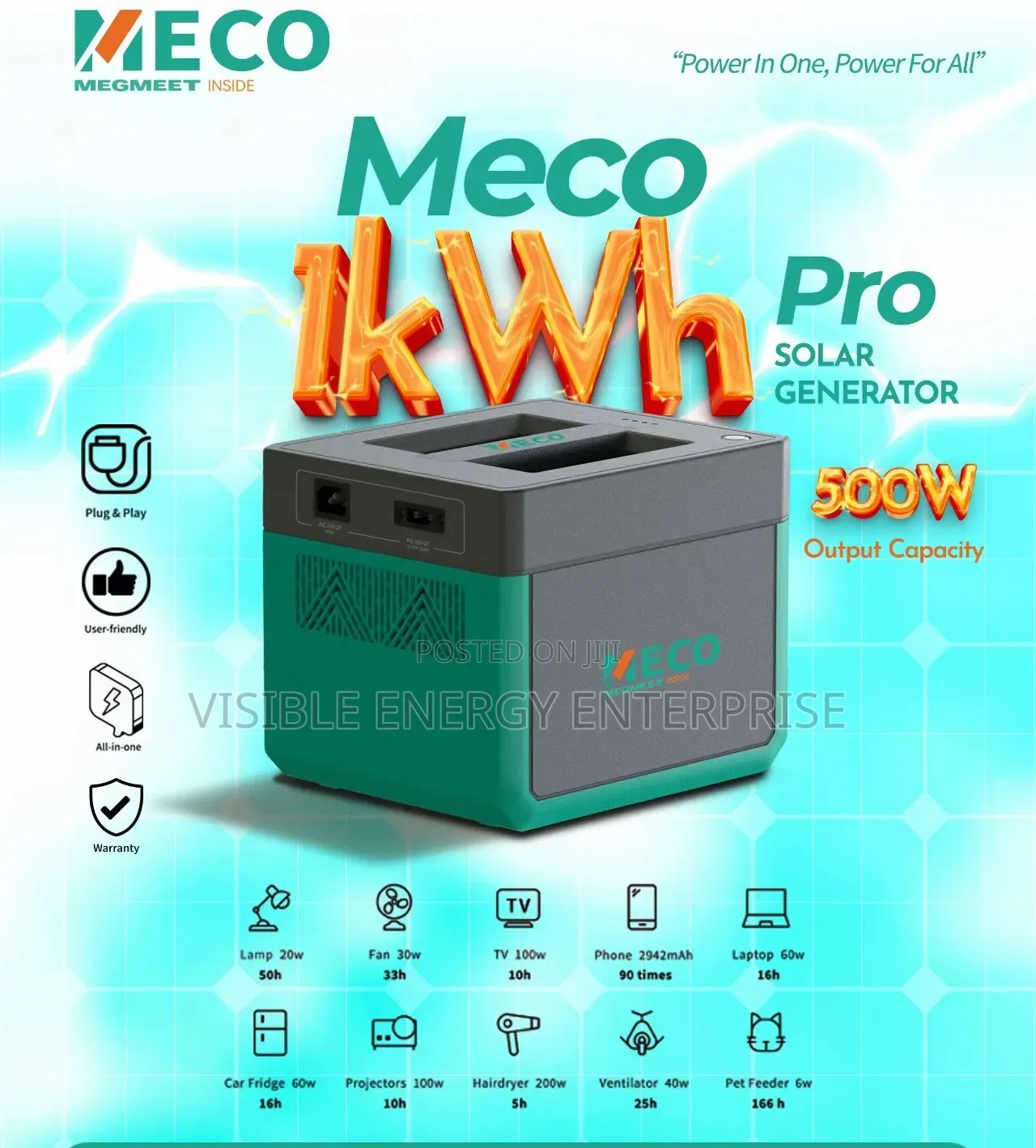MECO 1kwh Pro|500w Solar Generator