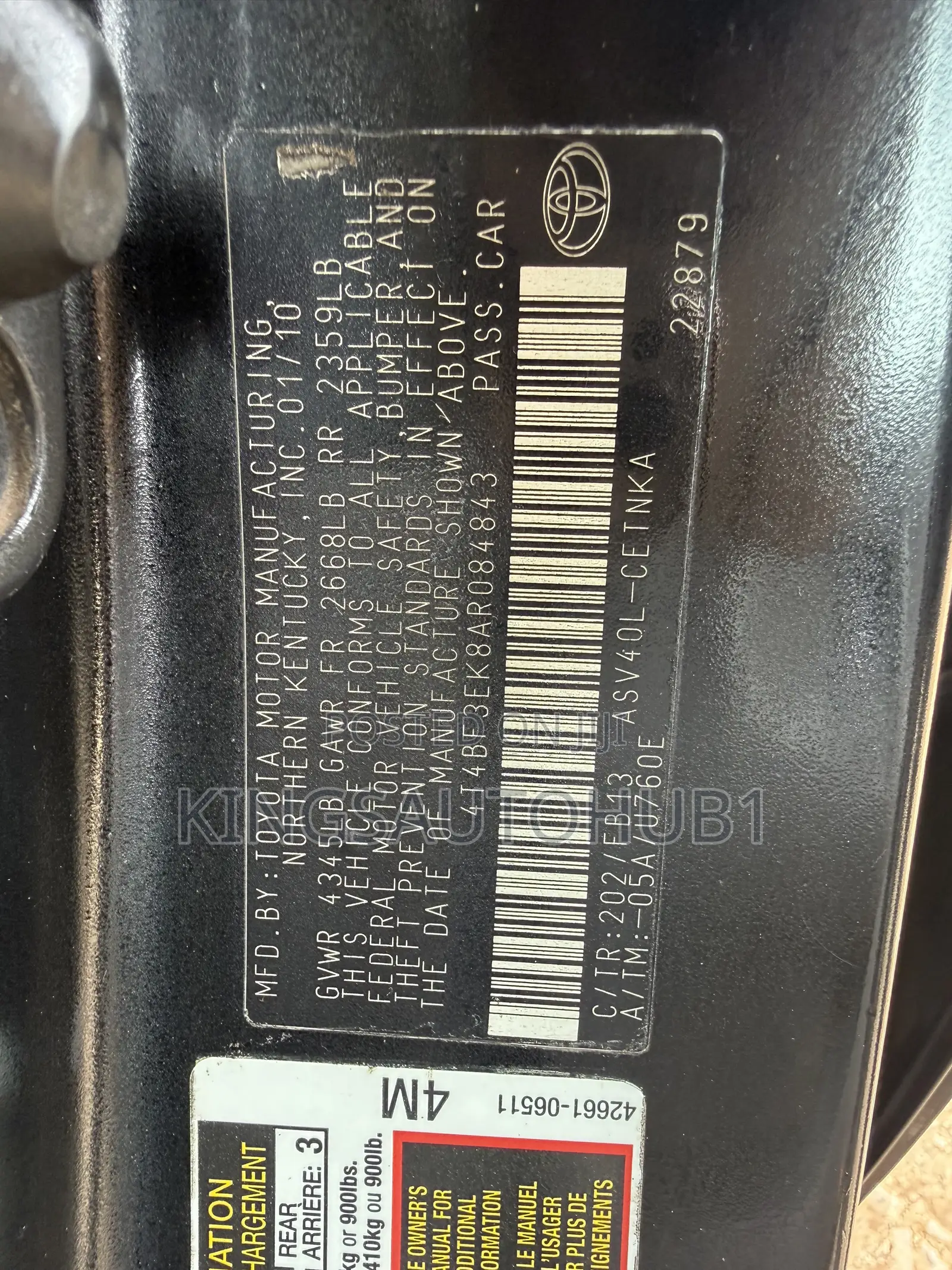 Toyota Camry LE 4dr Sedan (2.5L 4cyl 6AM) 2010 Black