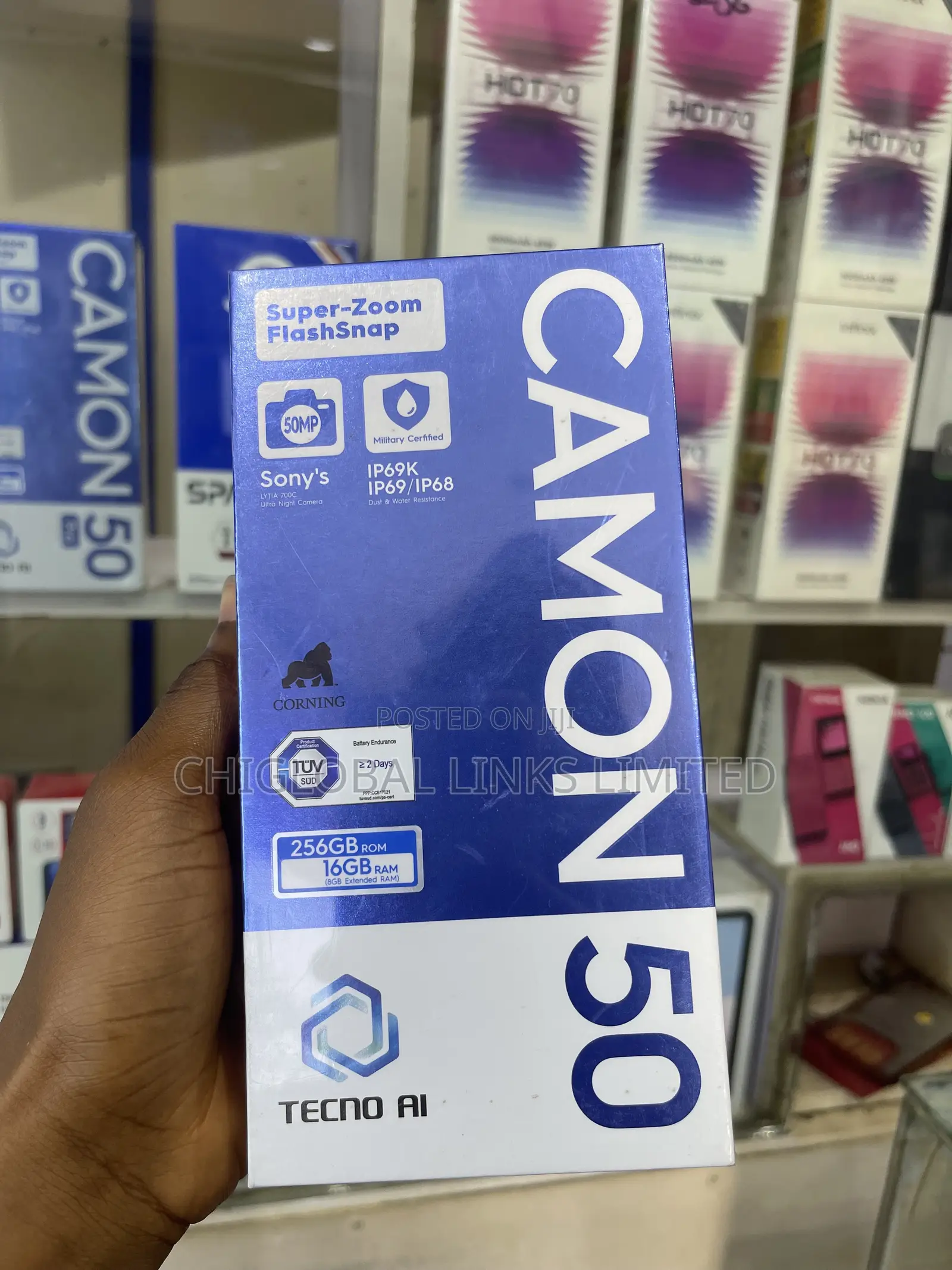 New Tecno Camon 50 256 GB Black