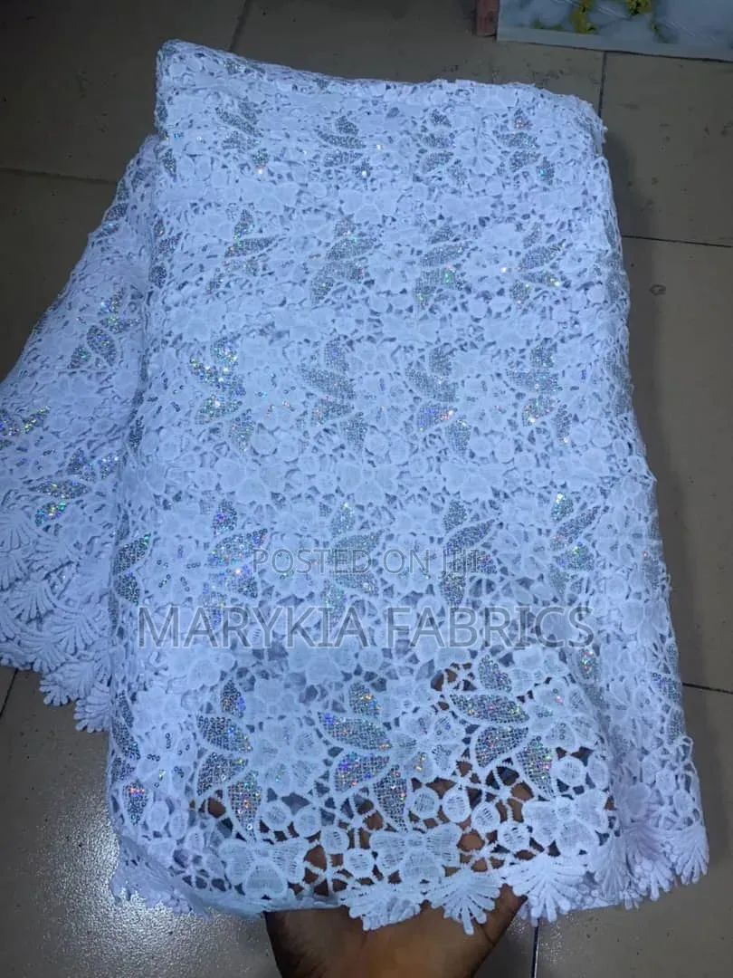 White Matelic Lace Material