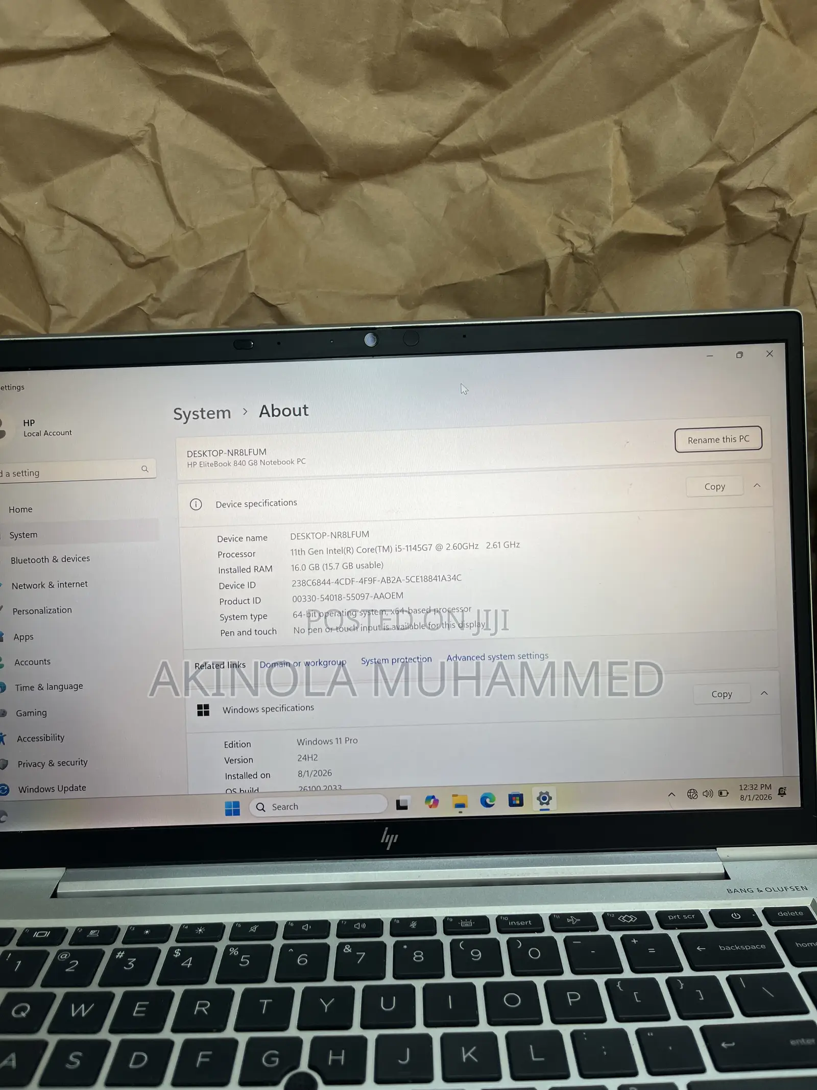 Laptop HP EliteBook 840 G8 16GB Intel Core i5 SSD 256GB