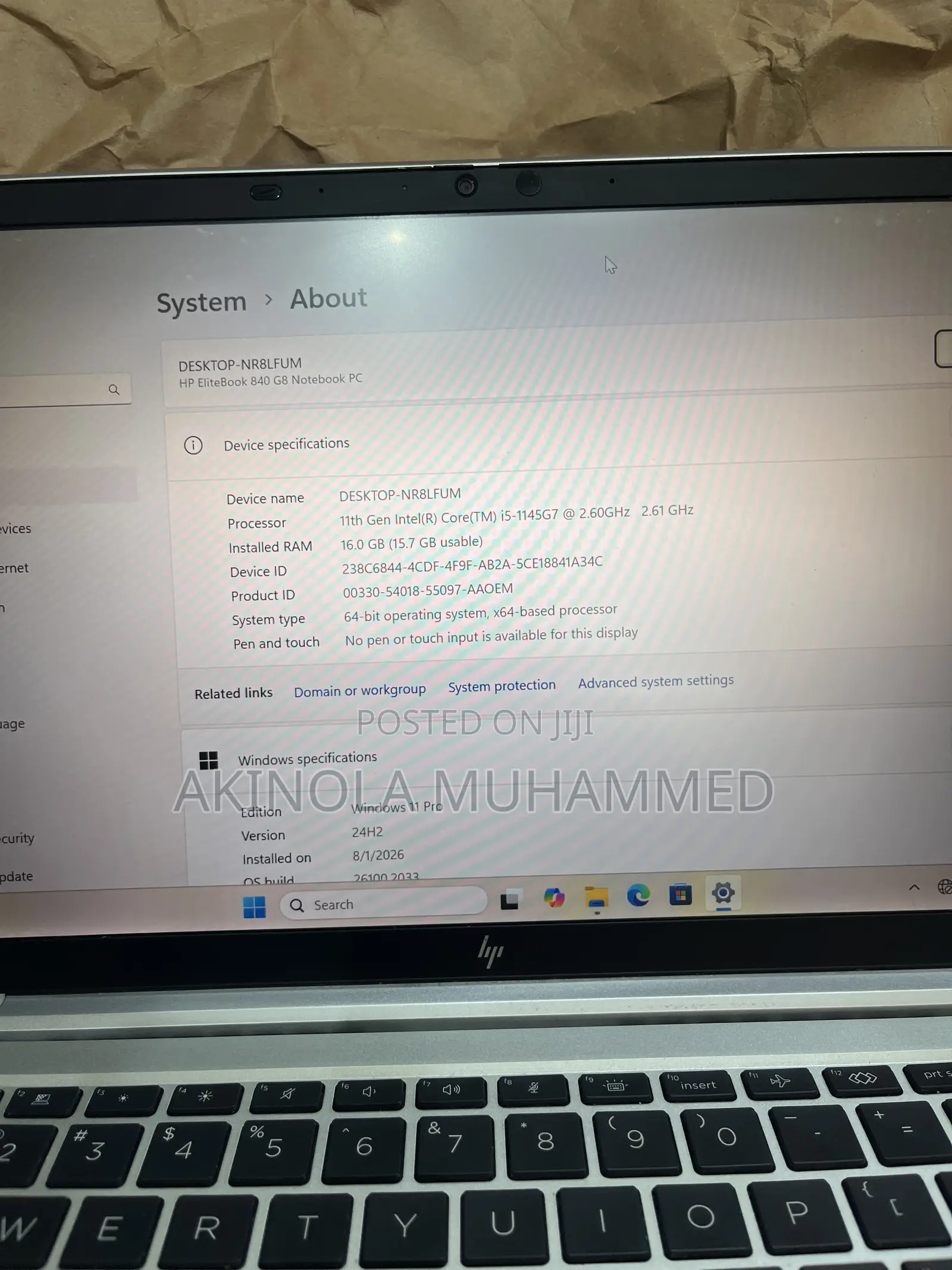 Laptop HP EliteBook 840 G8 16GB Intel Core i5 SSD 256GB