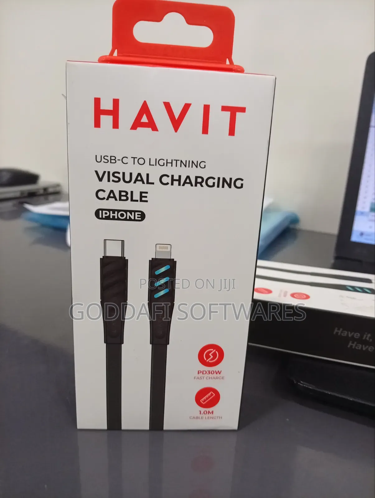 Havit USB-C to Lightning PD30W Visual Charging Cable