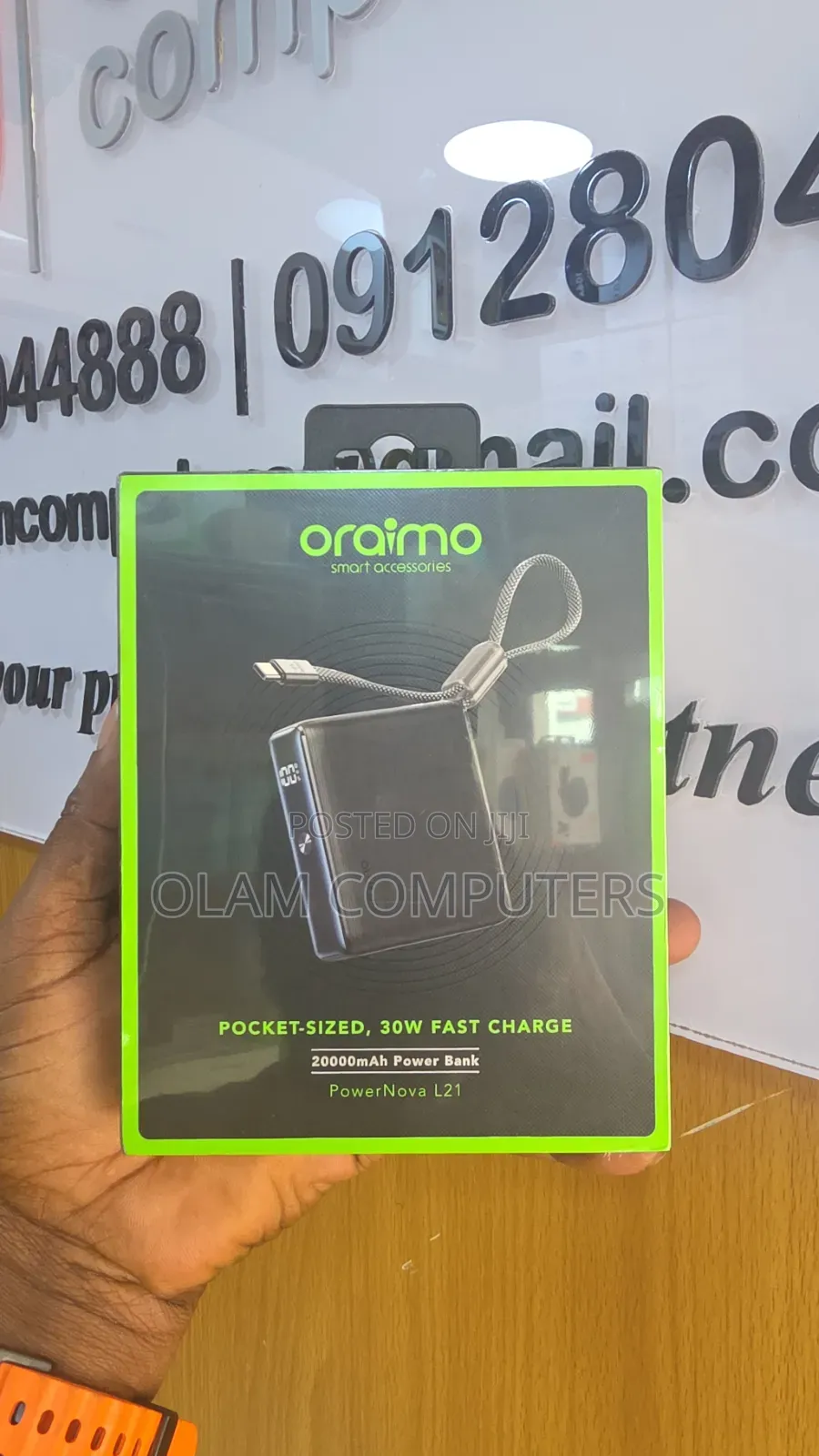 Oraimo Pocket Size 30W Fast Charging 20000mAh Power Nova L21