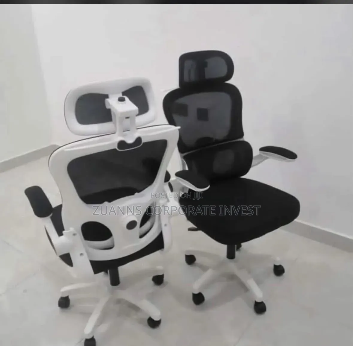Elegant White Back Office Net Chair