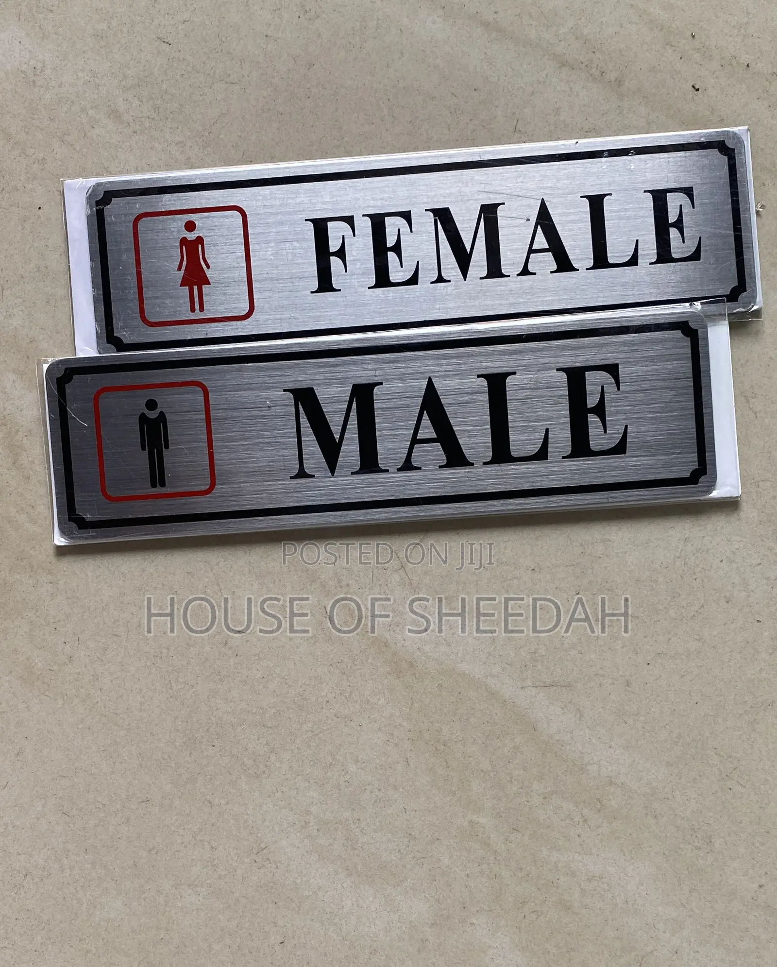 Aluminum Vinyl Male and Female Toilet Signs