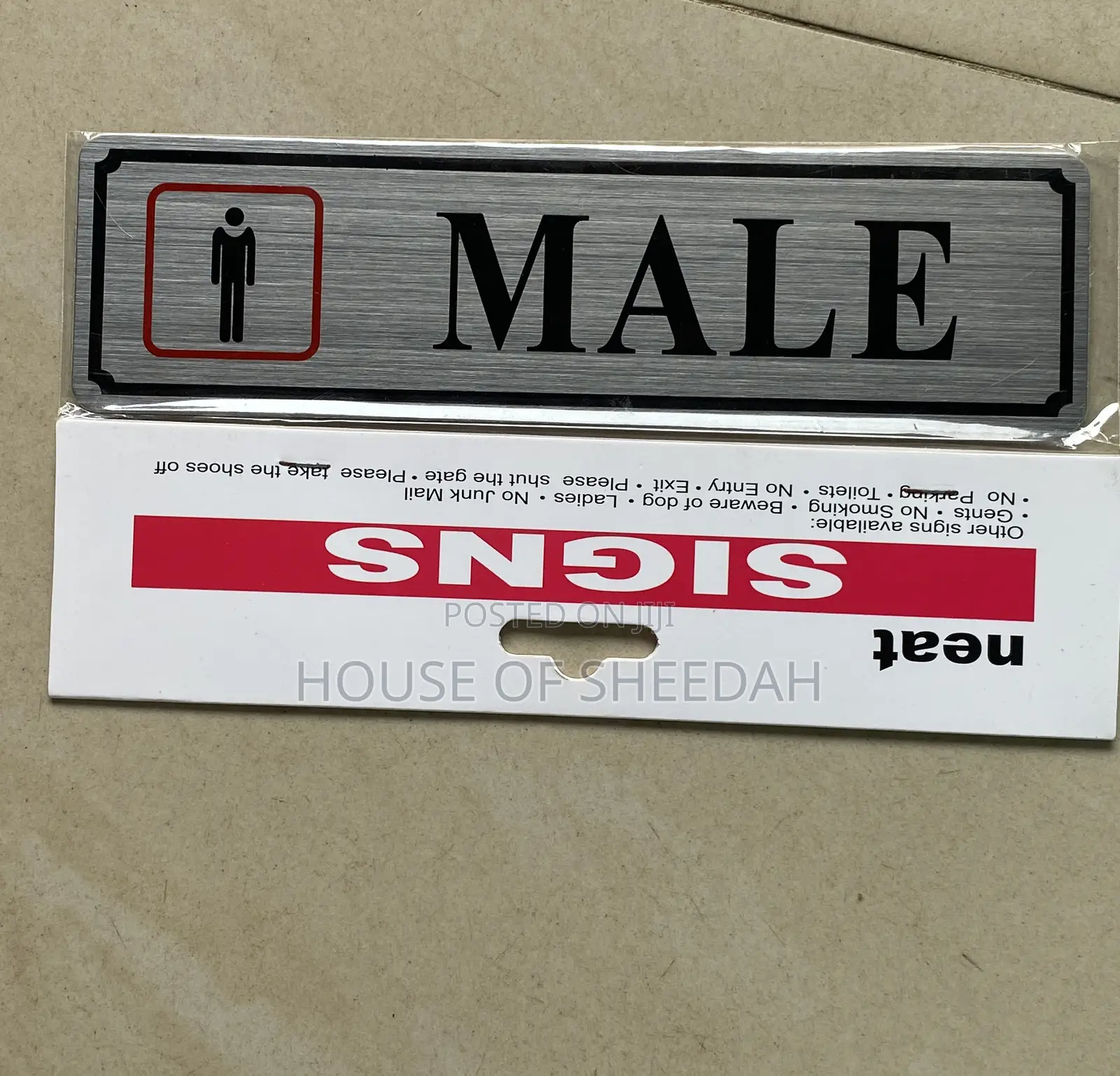 Aluminum Vinyl Male and Female Toilet Signs