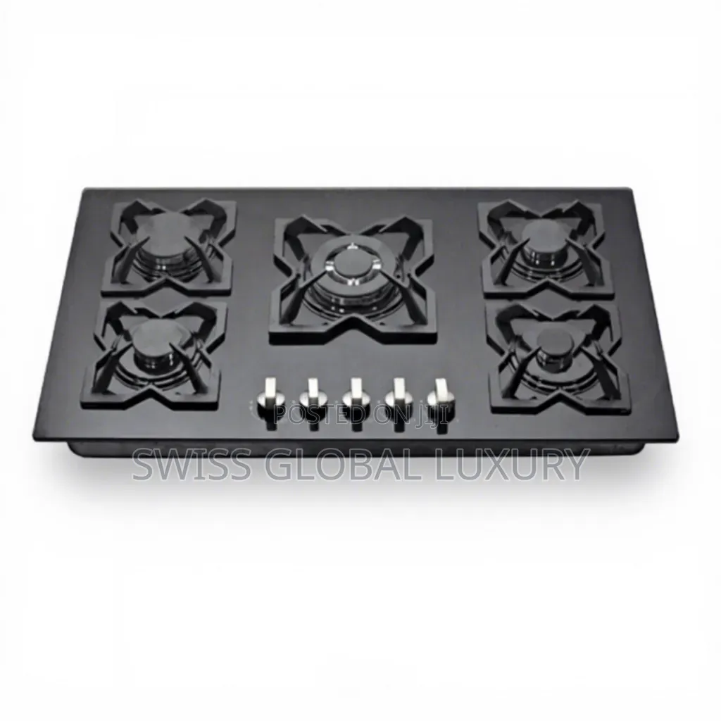 High Grade 5 Burner Gas Cooker in Black Color