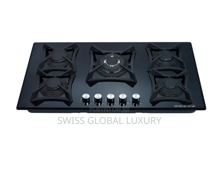 High Grade 5 Burner Gas Cooker in Black Color