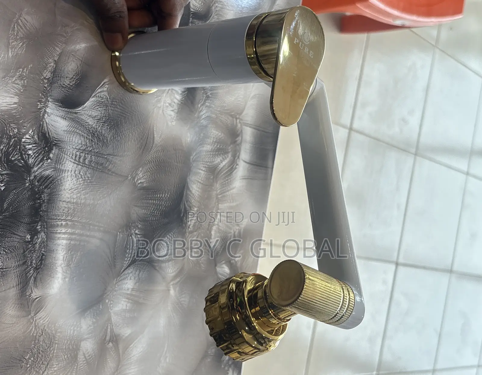 White-and Gold 360 Basin Mixer