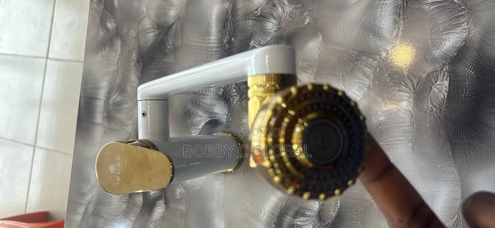 White-and Gold 360 Basin Mixer