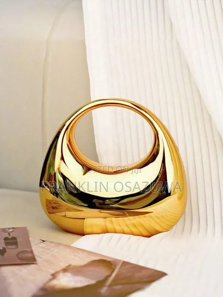 Elegant Gold Acrylic Evening Clutch Bag for Women