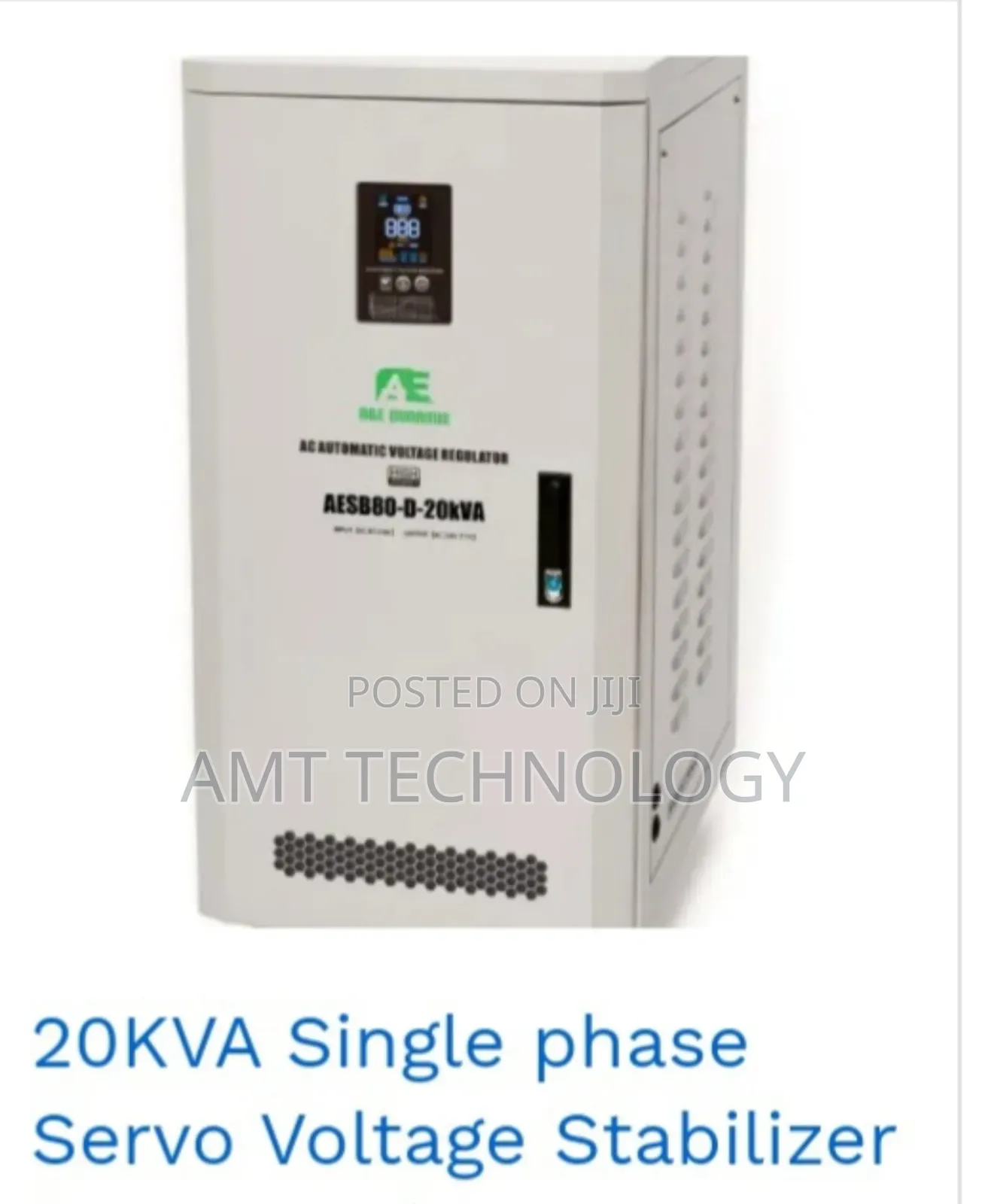 A E Dunamis 20KVA Single-Phase Servo Voltage Stabilizer (80v-260v)