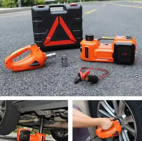 Electric Car Jack 5Ton 12V Hydraulic With Tire Inflator Pump LED, Jack
