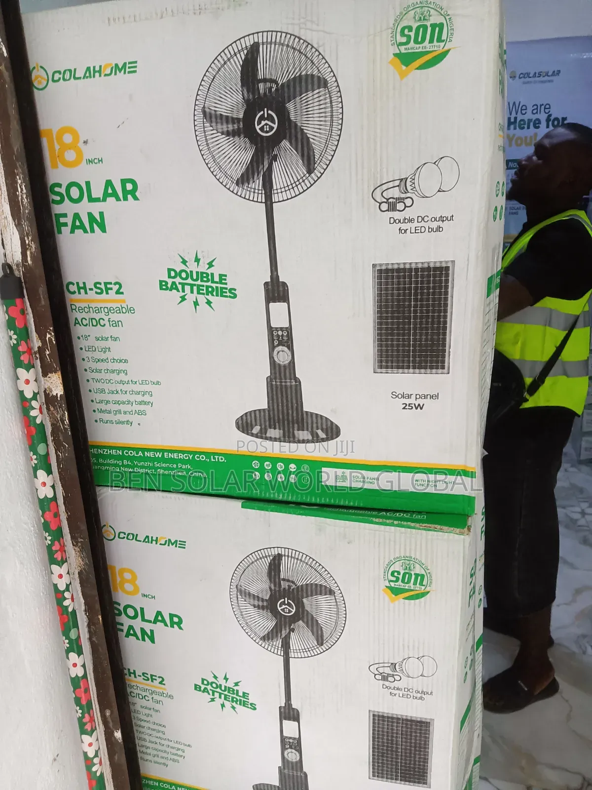 18inch Cola AC/DC Solar Fan