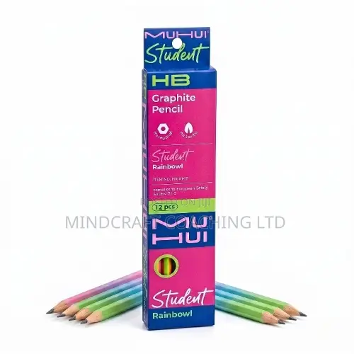 MUHUI HB Graphite Pencils 12 Piece Pack With Erasers for Kids