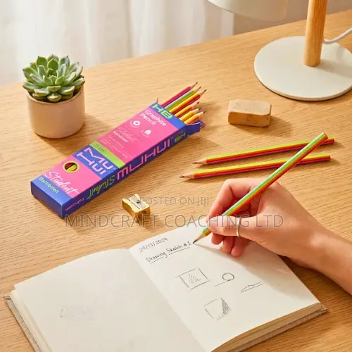 MUHUI HB Graphite Pencils 12 Piece Pack With Erasers for Kids
