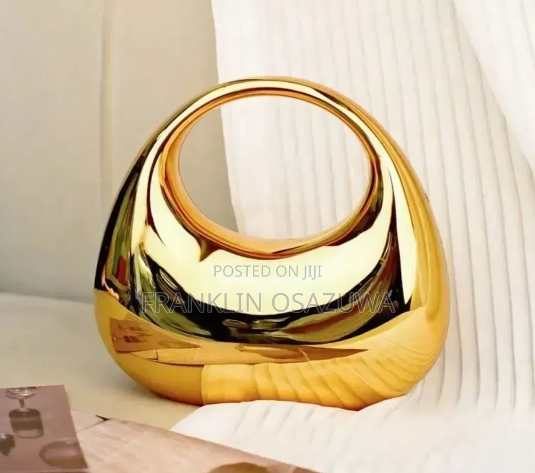 Elegant Gold Acrylic Evening Clutch Bag for Women