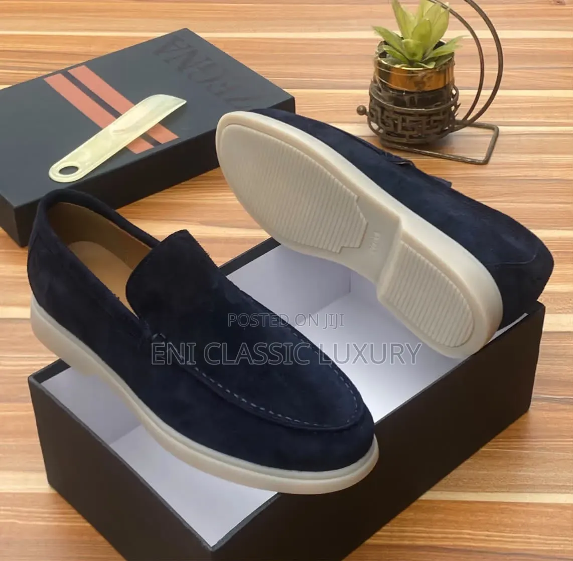Leather & Suede Loafers Shoes Zegna Best Quality Well Branded Package