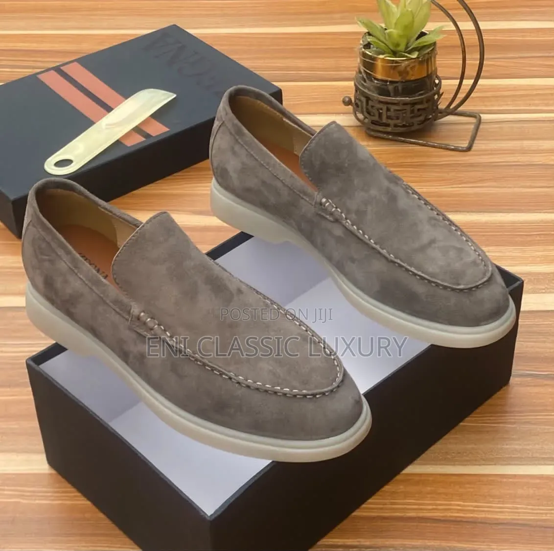 Leather & Suede Loafers Shoes Zegna Best Quality Well Branded Package