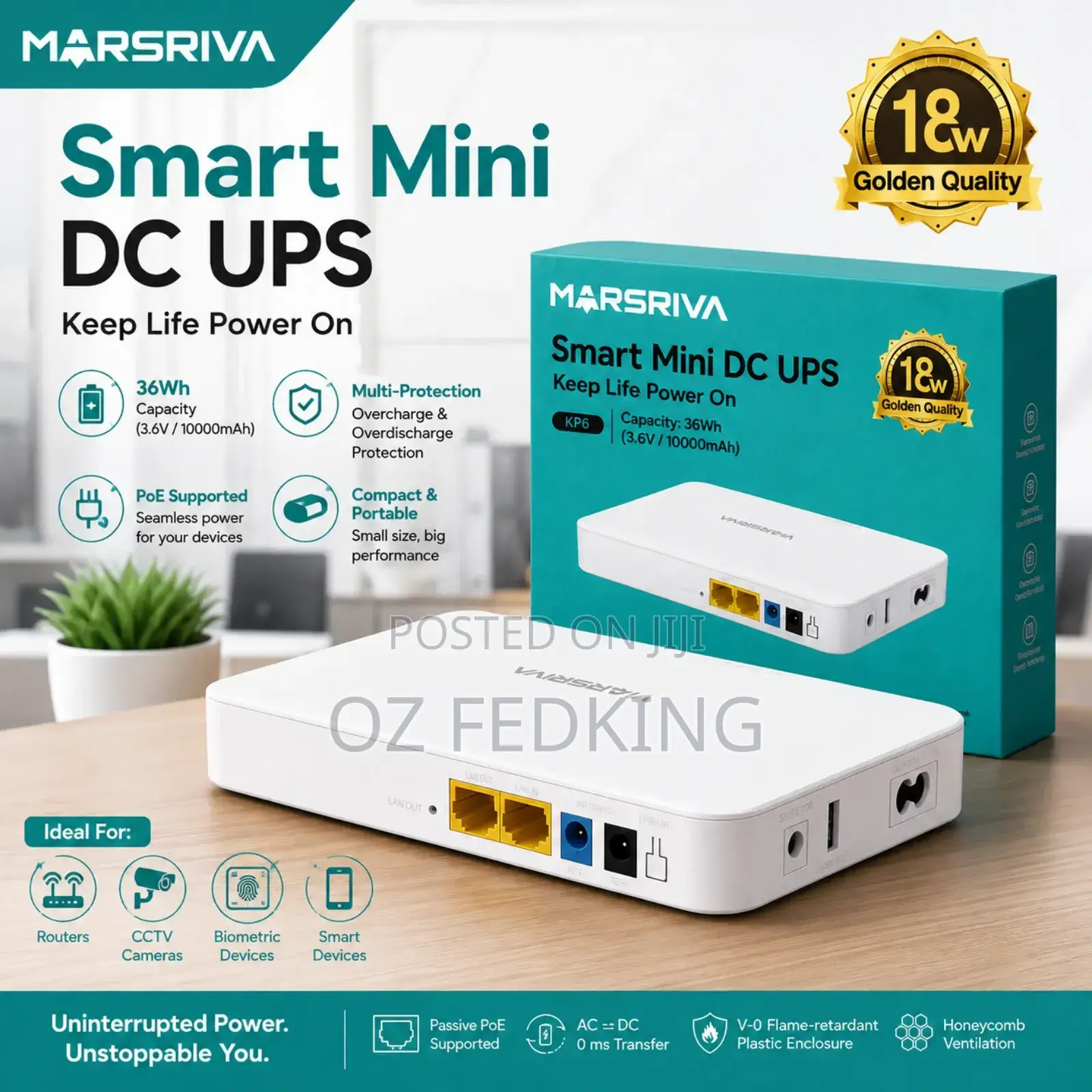 Marsriva Kp6 Max Mini 10000mah Dc Router Ups