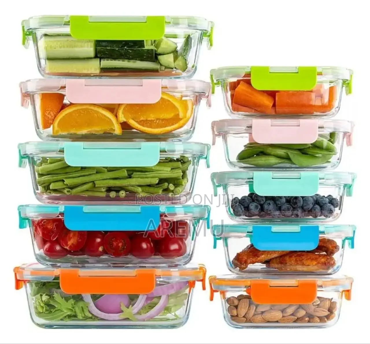 10pc Glass Bowl With Lid