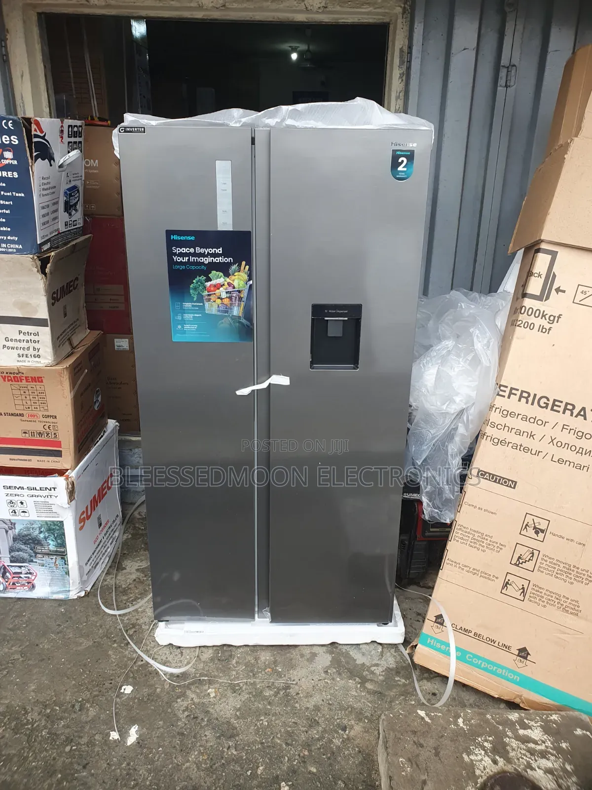 Hisense Inverter Side by Side Fridge With Water Dispenser 10 Years W