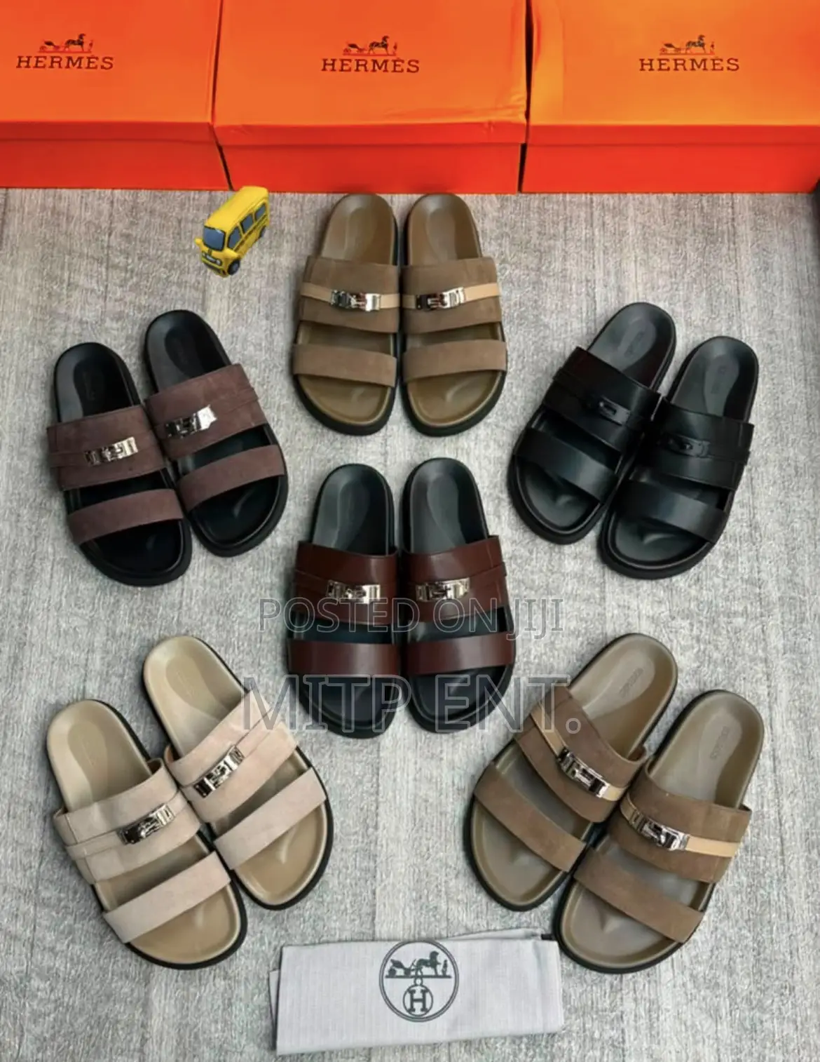 Hermes Luxury Leather Slides for Men
