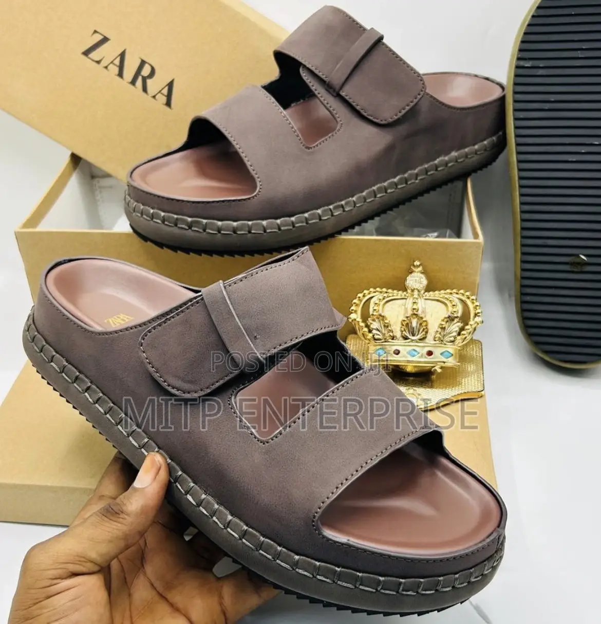 Zara Men’s Premium Double-Strap Comfort Slide Sandals