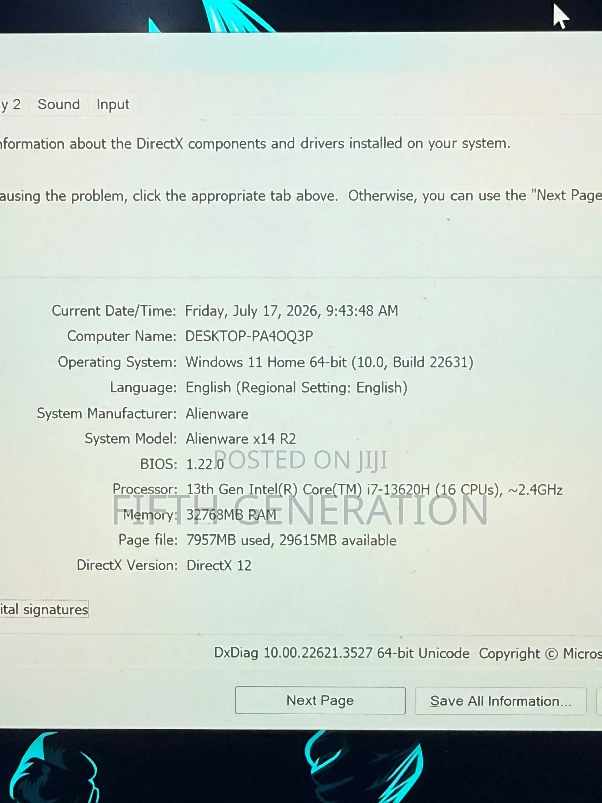 Laptop Alienware X14 32GB Intel Core i7 SSD 1T