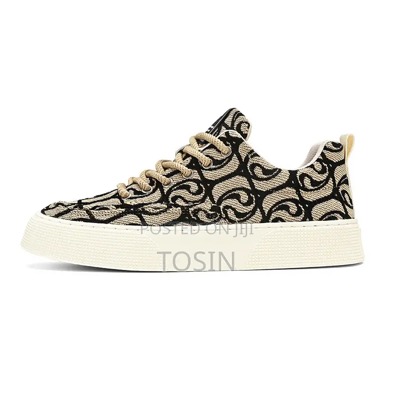 Luxury Designer Pattern Canvas Sneakers for Men – Premium Quality