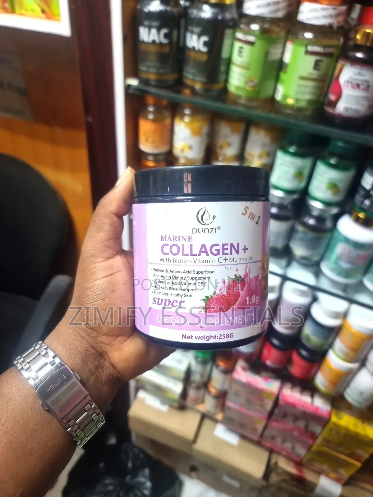 Duozi 5-in-1 Marine Collagen+ Biotin, Vitamin C Melatonin Powder
