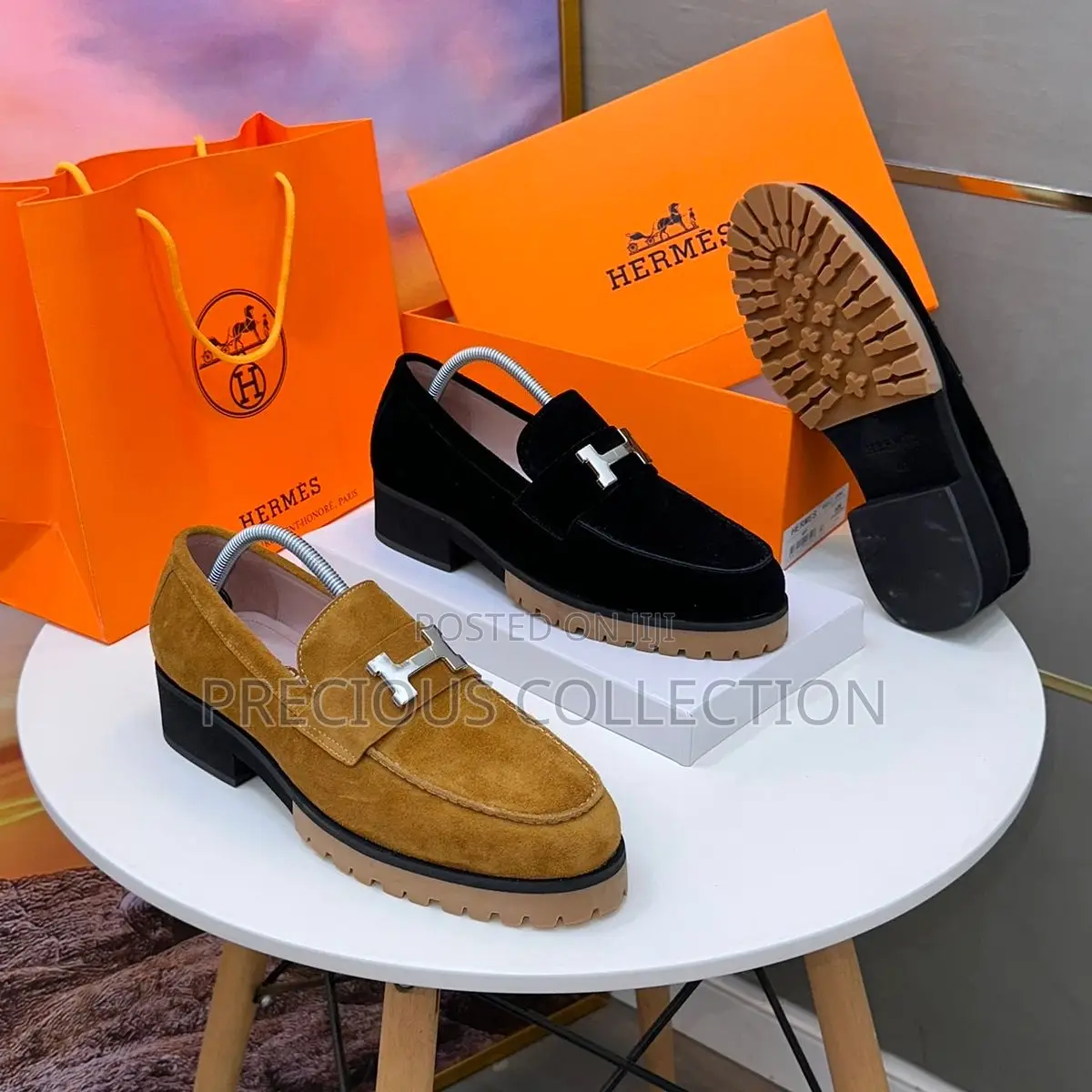 Men’s Hermes Full Suede Loafers