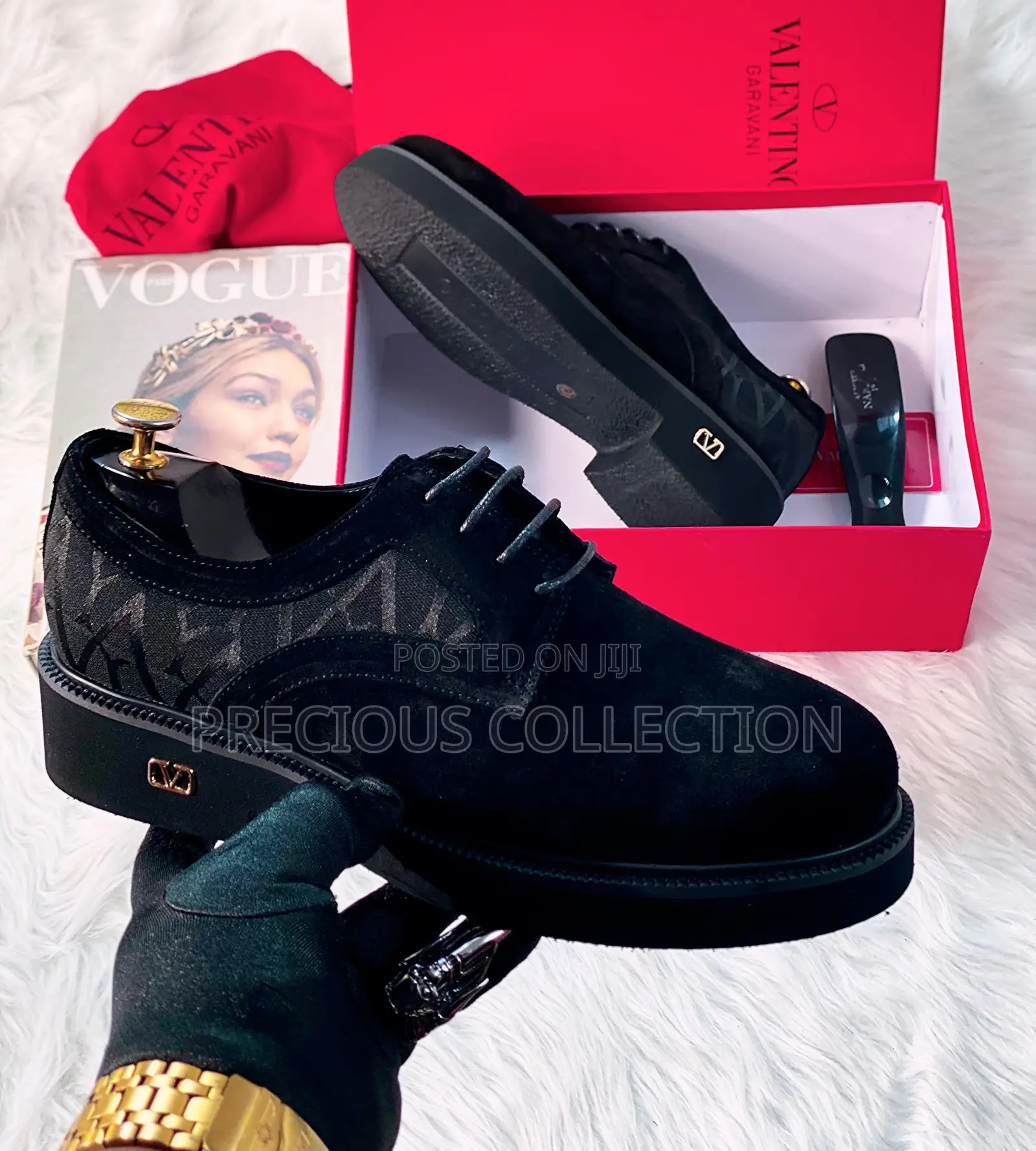 New Valentino Suede and Pattern Lace Up Shoe for Men