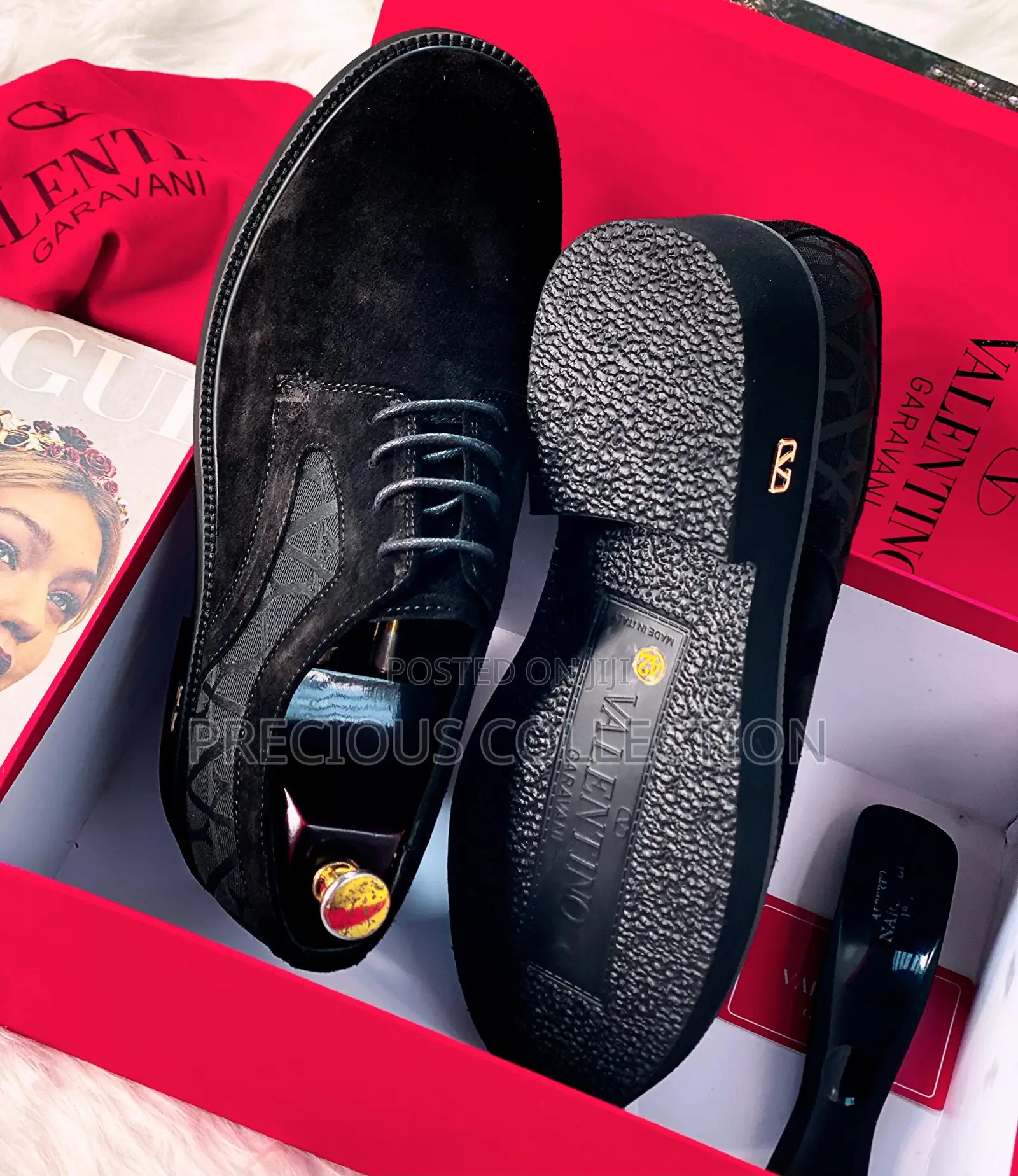 New Valentino Suede and Pattern Lace Up Shoe for Men