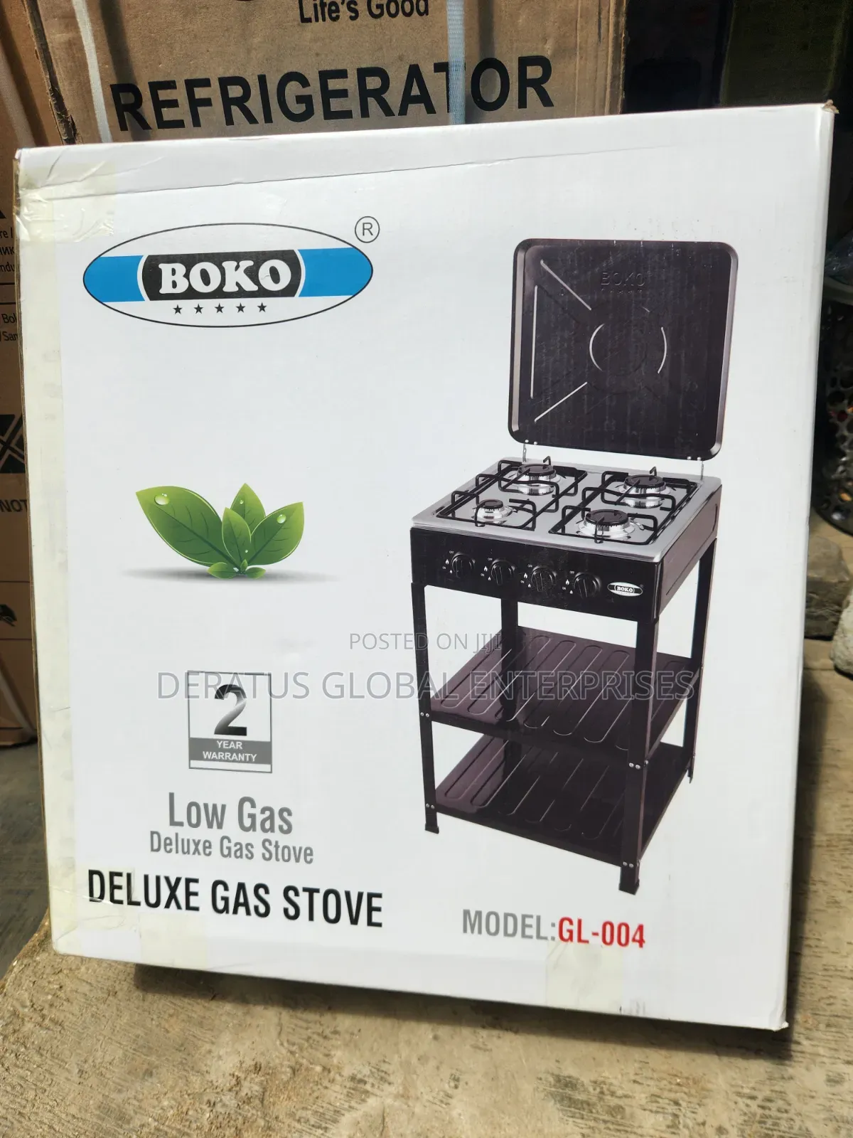 BOKO 4 Burner Low Gas Deluxe Cooker With Stand