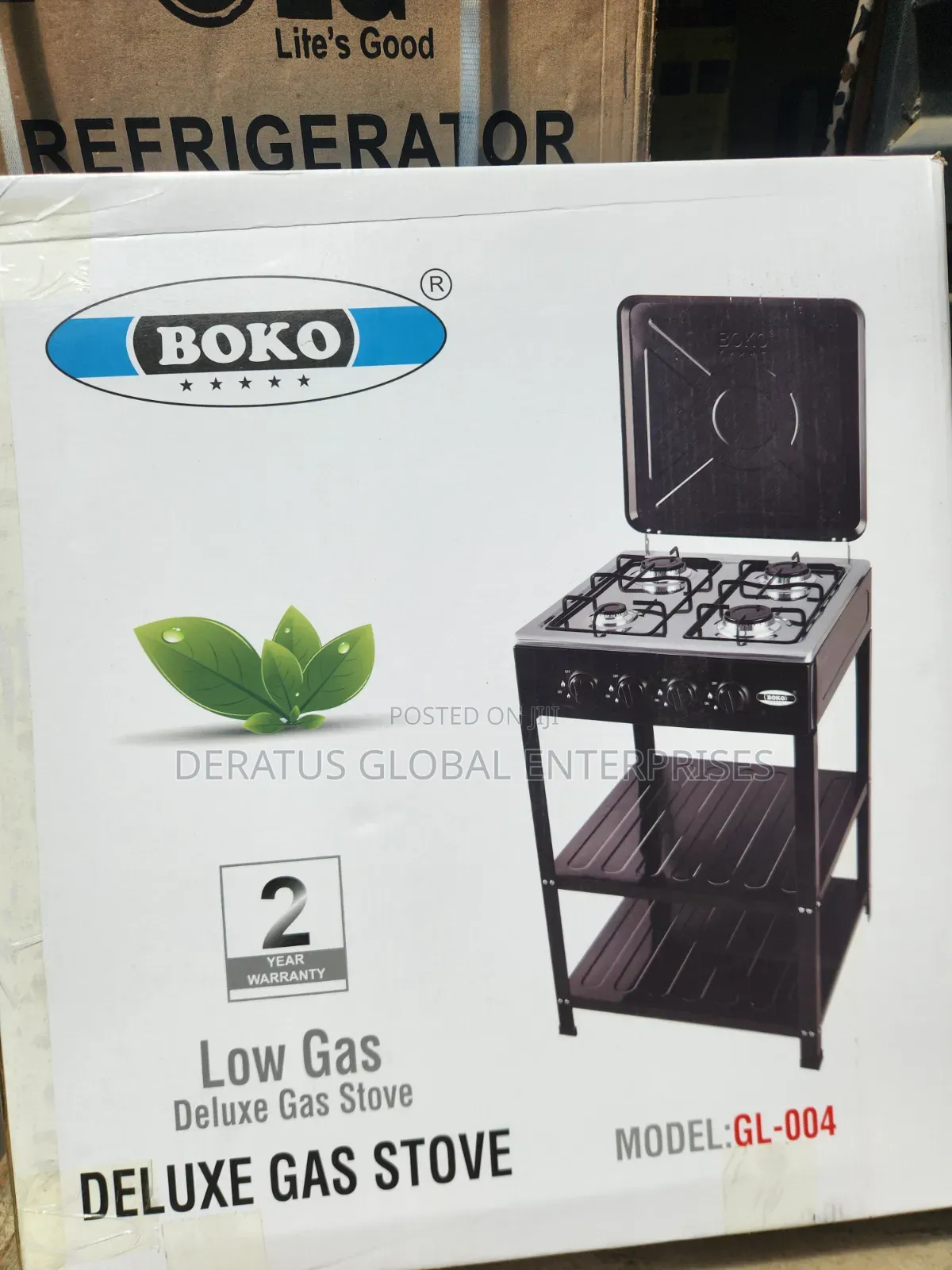 BOKO 4 Burner Low Gas Deluxe Cooker With Stand