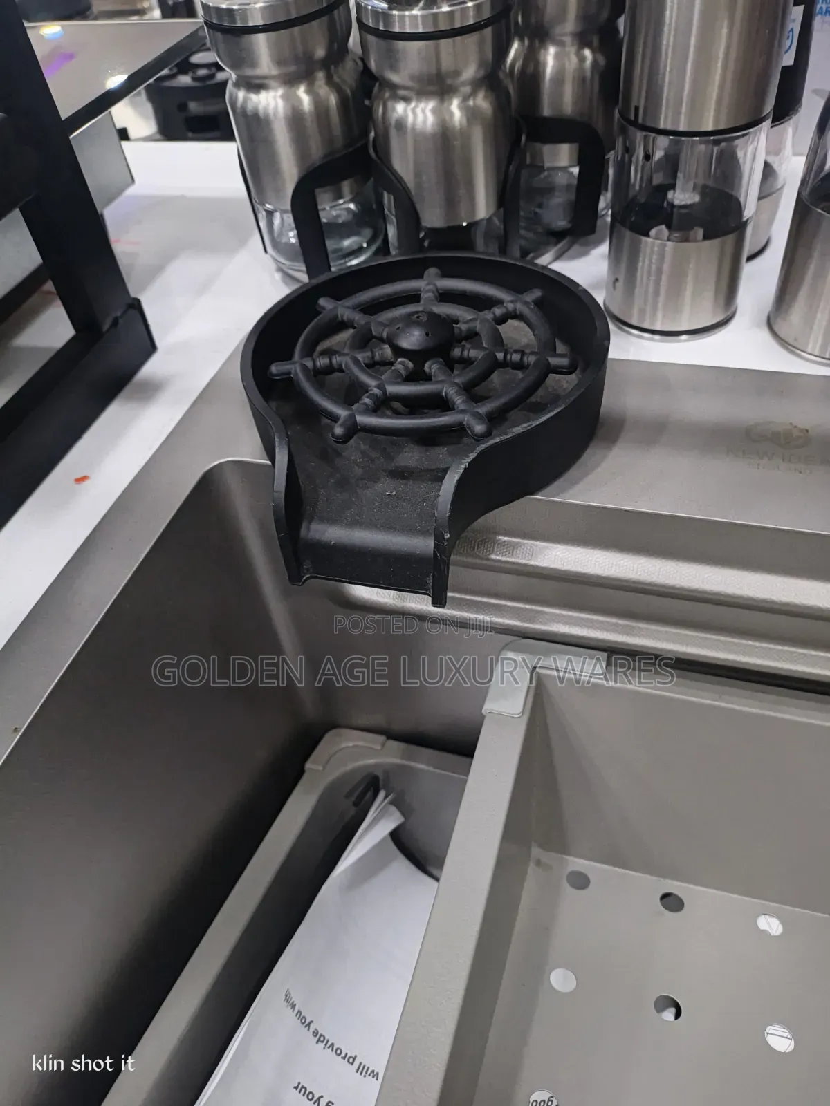 Grey Luxury Kitchen Sink With 2 Button