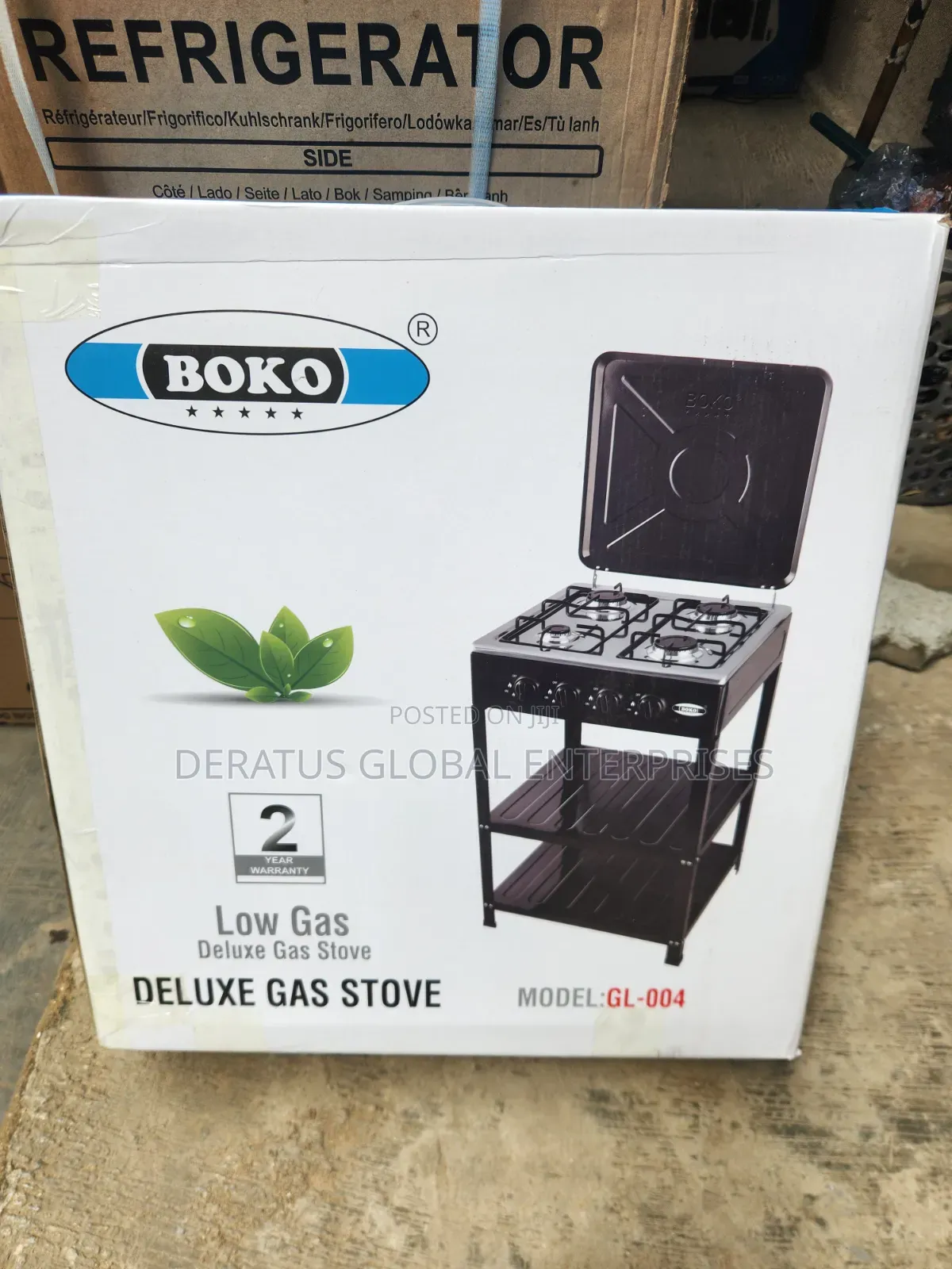 BOKO Standing Gas Cooker With 2 Storage Shelves