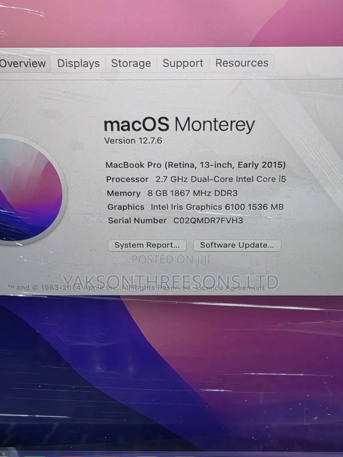 Laptop Apple MacBook Pro 2015 8GB Intel Core i5 SSD 512GB