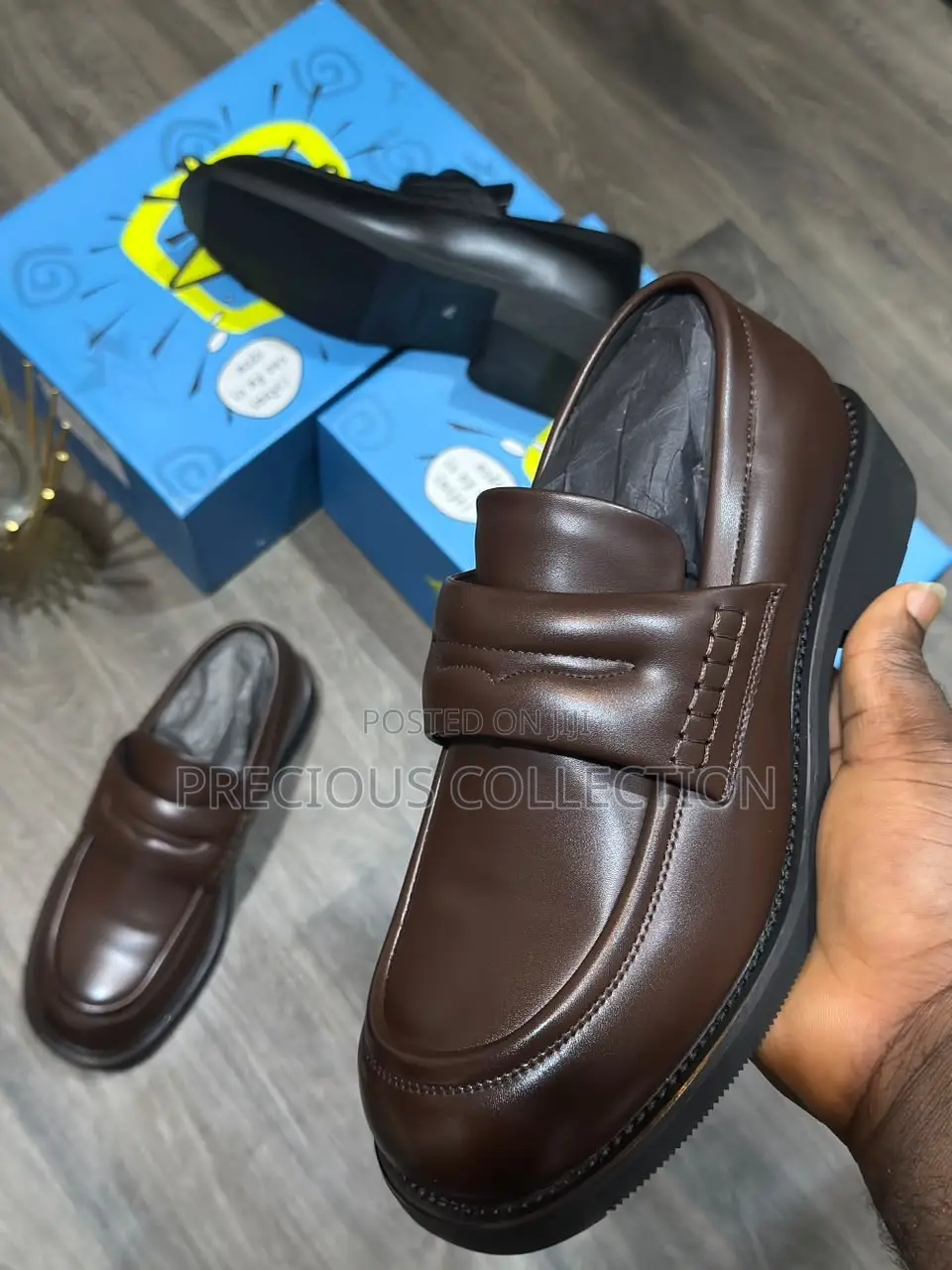 Men’s Top Quality Trendy FDCP Black and Brown Pull on Shoe
